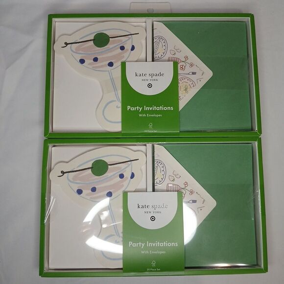 KATE SPADE New York x Target PARTY INVITATIONS Martini  Cocktail ENVELOPES (40) - Picture 1 of 2